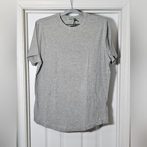 Buck Mason Pima Cotton Curved Hem Short Sleeve T-Shirt Size Large Heather Grey